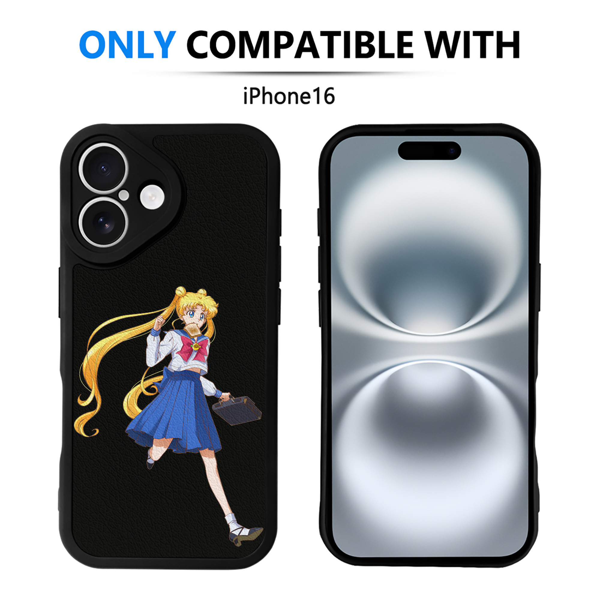 （画像用） 美少女戦士セーラームーン 愛野 美奈子 あいの みなこ Sailor Moon Aino Minako 【iPhone 16シリーズ対応】シリコンスマホケース（レザー調） 材質：シリコン